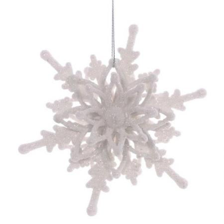 Новогоднее украшение Remeco Collection Снежинка пластик белая (диаметр 12 см)